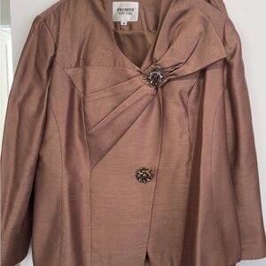 Promise Bronze Blazer with Decorative Brooches